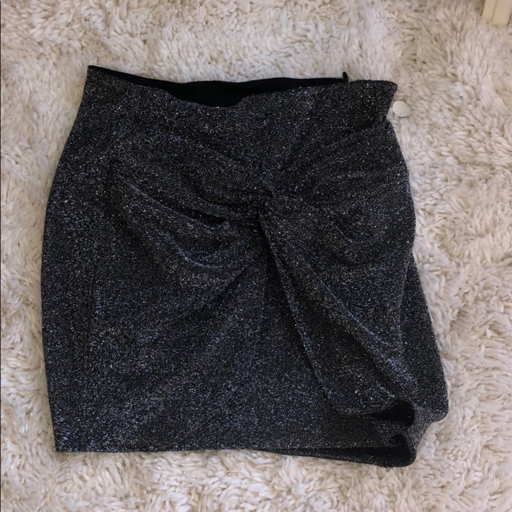 H&M Silver Sparkle Mini Skirt Size M